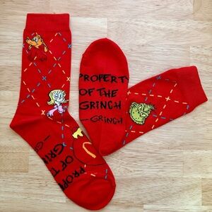 Dr. Seuss Red Grinch Character Socks